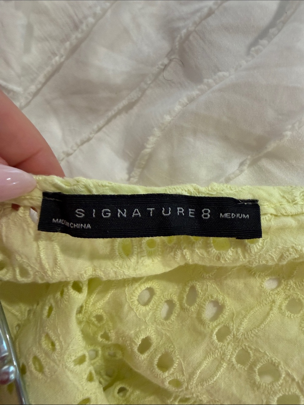 Signature8 lemon lime Eyelet Ruffle Cami - Picture 3 of 3